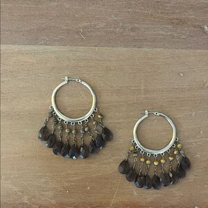 Ralph Lauren Silver and Brown Dangle Earrings